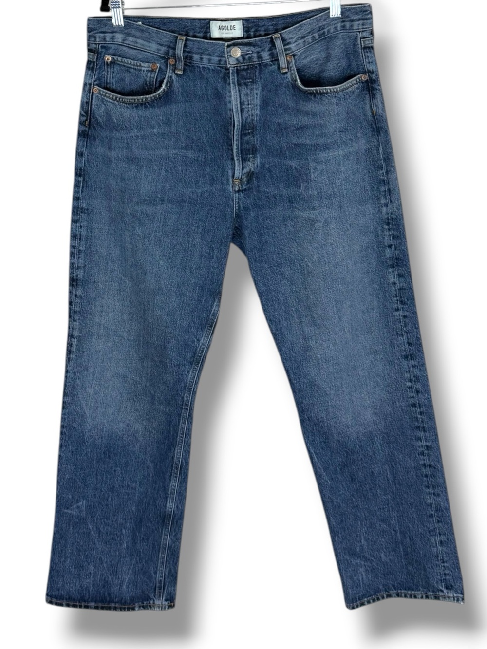Agolde Fran Low Slung Easy Straight Leg Jeans Size 31 Button Fly Relaxed Fit